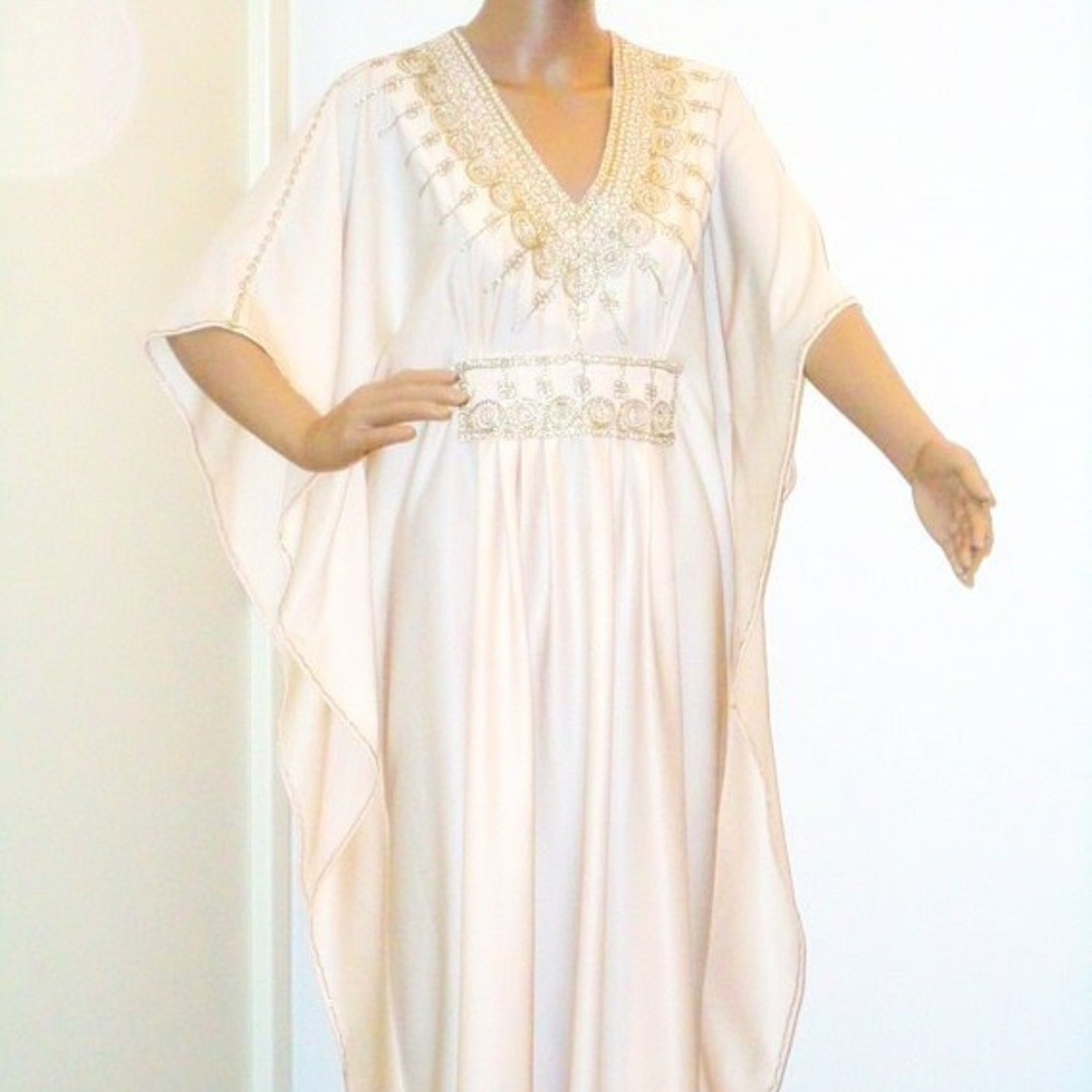 vintage 1970's xs kaftan goddess dress - Picture 4 of 5